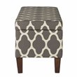 HomePop Transitional Fabric Large Decorative Storage Bench in Geo Gray