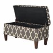 HomePop Transitional Fabric Large Decorative Storage Bench in Geo Gray