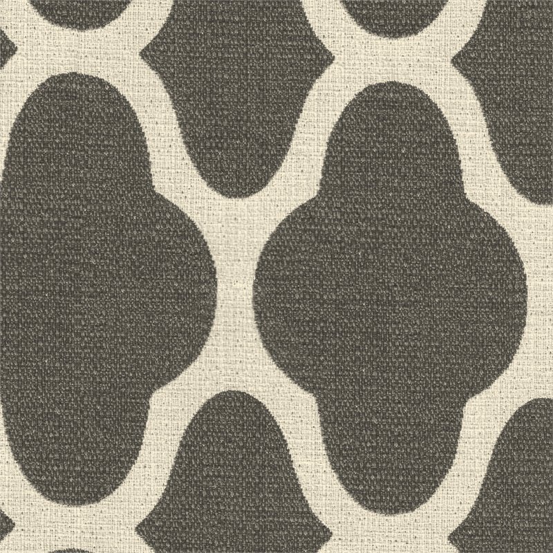HomePop Transitional Fabric Large Decorative Storage Bench in Geo Gray