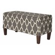 HomePop Transitional Fabric Large Decorative Storage Bench in Geo Gray