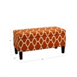 HomePop Transitional Fabric Large Decorative Storage Ottoman in Orange