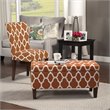 HomePop Transitional Fabric Large Decorative Storage Ottoman in Orange
