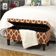 HomePop Transitional Fabric Large Decorative Storage Ottoman in Orange