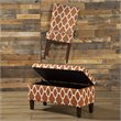 HomePop Transitional Fabric Large Decorative Storage Ottoman in Orange