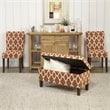 HomePop Transitional Fabric Large Decorative Storage Ottoman in Orange