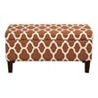 HomePop Transitional Fabric Large Decorative Storage Ottoman in Orange