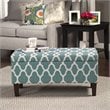 HomePop Transitional Fabric Large Decorative Storage Bench in Teal Blue