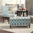 HomePop Transitional Fabric Large Decorative Storage Bench in Teal Blue