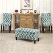 HomePop Transitional Fabric Large Decorative Storage Bench in Teal Blue