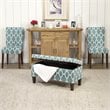 HomePop Transitional Fabric Large Decorative Storage Bench in Teal Blue