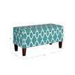HomePop Transitional Fabric Large Decorative Storage Bench in Teal Blue
