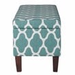 HomePop Transitional Fabric Large Decorative Storage Bench in Teal Blue