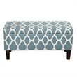 HomePop Transitional Fabric Large Decorative Storage Bench in Teal Blue
