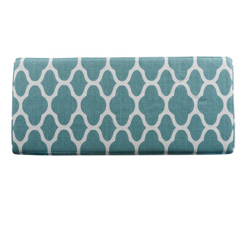 HomePop Transitional Fabric Large Decorative Storage Bench in Teal Blue