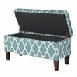 HomePop Transitional Fabric Large Decorative Storage Bench in Teal Blue