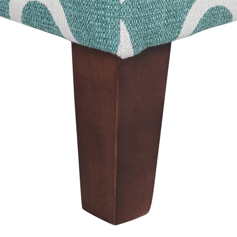 HomePop Transitional Fabric Large Decorative Storage Bench in Teal Blue