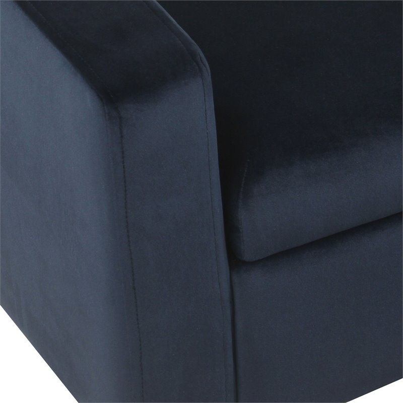 HomePop Fulton Modern Velvet Fabric Storage Bench in Dark Navy
