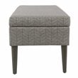 HomePop Modern Fabric Storage Bench with Solid Wood Legs in Gray