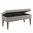 HomePop Modern Fabric Storage Bench with Solid Wood Legs in Gray