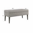 HomePop Modern Fabric Storage Bench with Solid Wood Legs in Gray