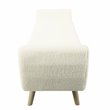 HomePop Sherpa Modern Fabric Storage Bench with Wood Legs in Cream