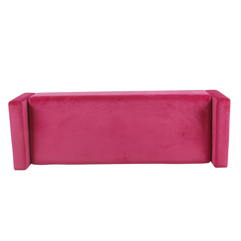 HomePop Fulton Modern Velvet Fabric Storage Bench in Pink Finish