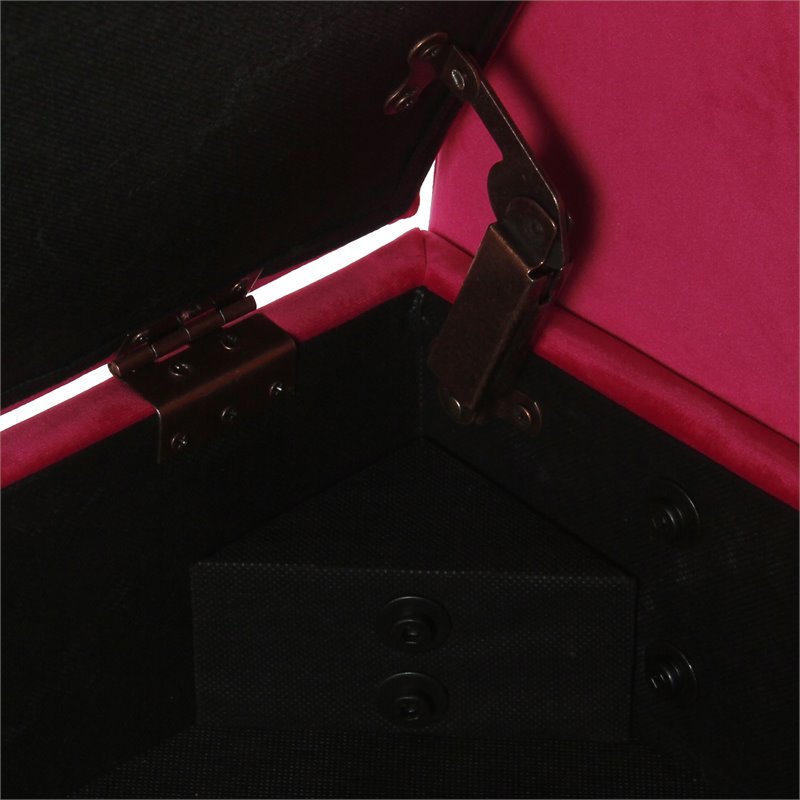 HomePop Fulton Modern Velvet Fabric Storage Bench in Pink Finish