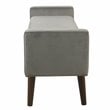 HomePop Fulton Modern Velvet Fabric Storage Bench in Gray Finish