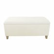HomePop Sherpa Traditional Fabric Storage Bench in Cream Finish