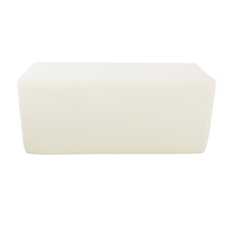 HomePop Sherpa Traditional Fabric Storage Bench in Cream Finish