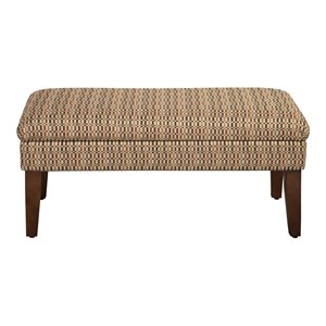 homepop transitional fabric geometric decorative storage bench in brown