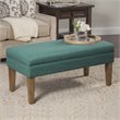 HomePop Transitional Fabric Textured Decorative Storage Bench in Teal Blue
