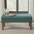 HomePop Transitional Fabric Textured Decorative Storage Bench in Teal Blue