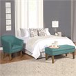 HomePop Transitional Fabric Textured Decorative Storage Bench in Teal Blue