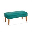 HomePop Transitional Fabric Textured Decorative Storage Bench in Teal Blue