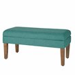 HomePop Transitional Fabric Textured Decorative Storage Bench in Teal Blue