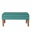 HomePop Transitional Fabric Textured Decorative Storage Bench in Teal Blue
