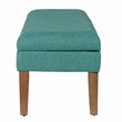 HomePop Transitional Fabric Textured Decorative Storage Bench in Teal Blue