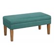 HomePop Transitional Fabric Textured Decorative Storage Bench in Teal Blue