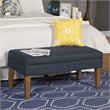 HomePop Transitional Fabric Textured Decorative Storage Bench in Blue