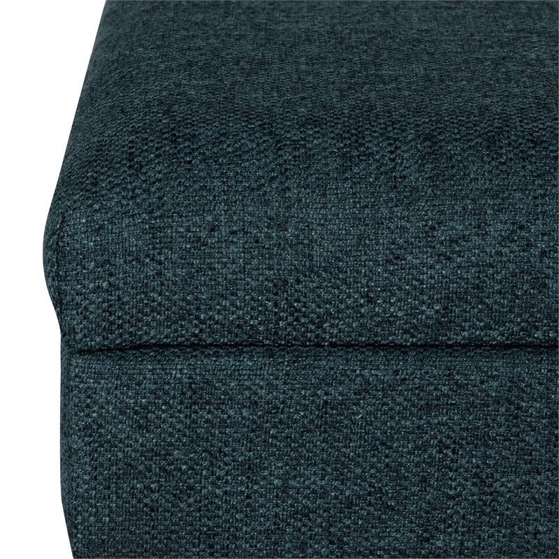 HomePop Transitional Fabric Textured Decorative Storage Bench in Blue