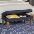 HomePop Transitional Fabric Textured Decorative Storage Bench in Blue