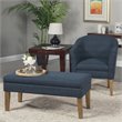 HomePop Transitional Fabric Textured Decorative Storage Bench in Blue