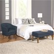 HomePop Transitional Fabric Textured Decorative Storage Bench in Blue