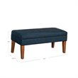 HomePop Transitional Fabric Textured Decorative Storage Bench in Blue
