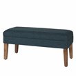 HomePop Transitional Fabric Textured Decorative Storage Bench in Blue
