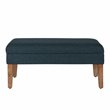 HomePop Transitional Fabric Textured Decorative Storage Bench in Blue