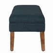 HomePop Transitional Fabric Textured Decorative Storage Bench in Blue
