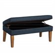HomePop Transitional Fabric Textured Decorative Storage Bench in Blue