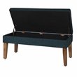 HomePop Transitional Fabric Textured Decorative Storage Bench in Blue